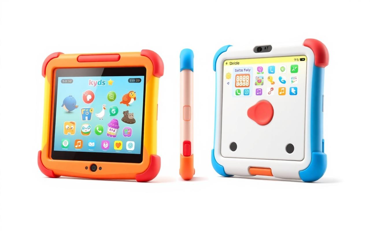 Multiple angles of the Bana Kids tablet